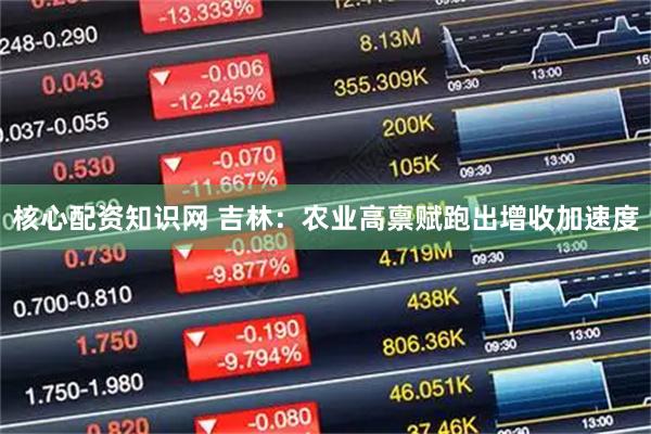核心配资知识网 吉林：农业高禀赋跑出增收加速度